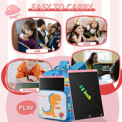Genialba portable kid's tablet fits in bags for travel.
