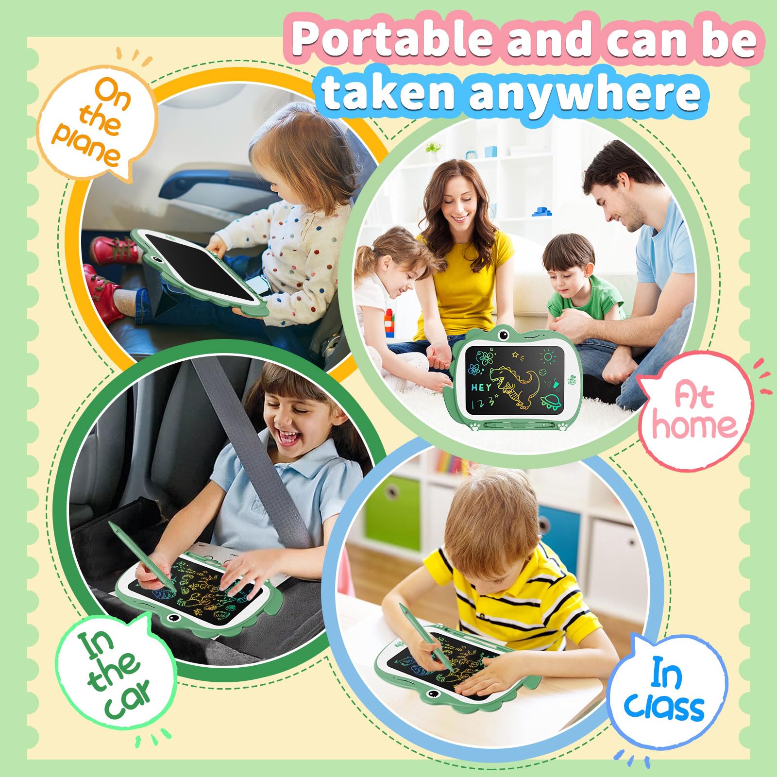 Genialba travel-friendly doodle board suitable for cars and planes.