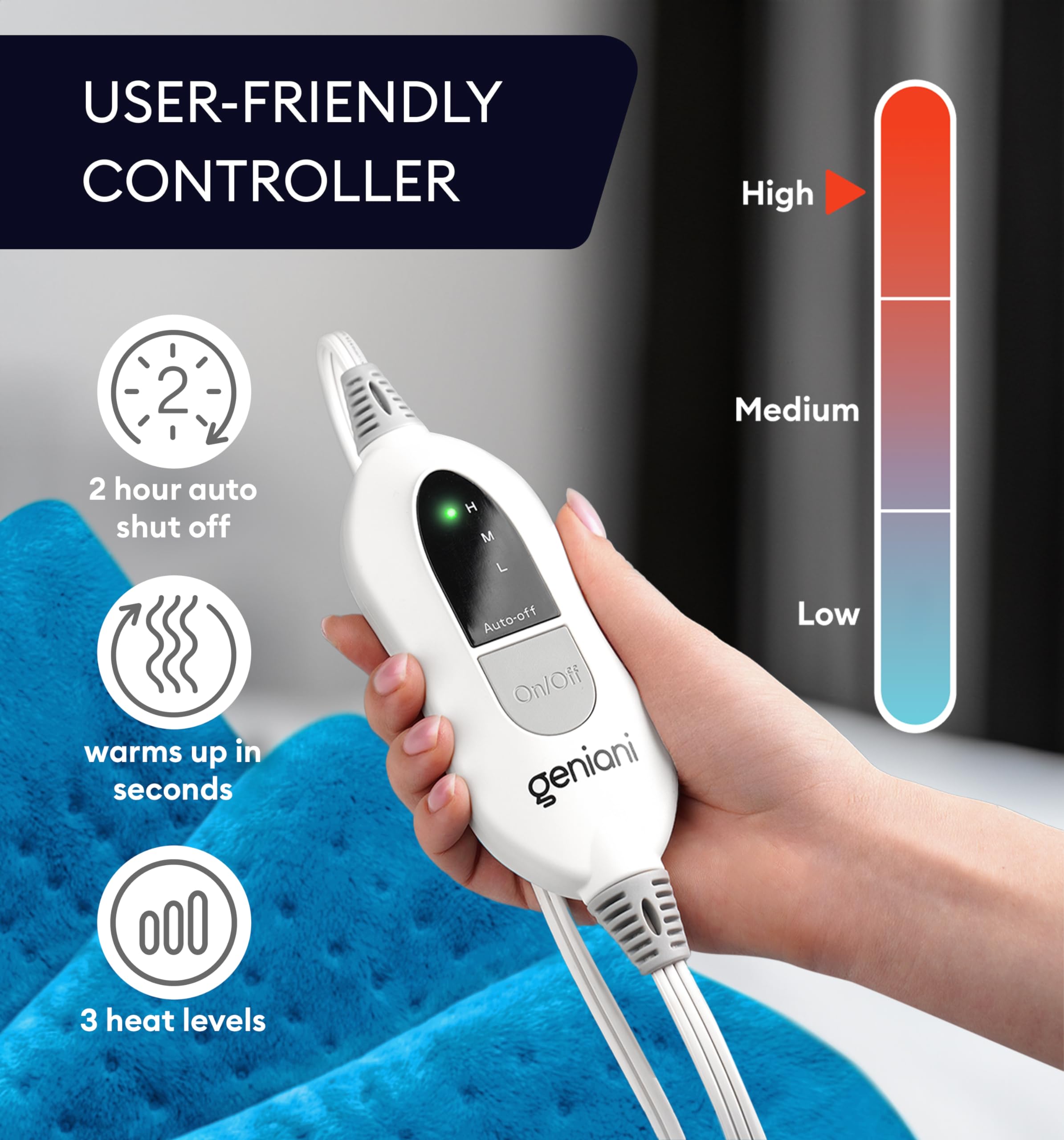 GENIANI dry and moist heat options for flexible relief