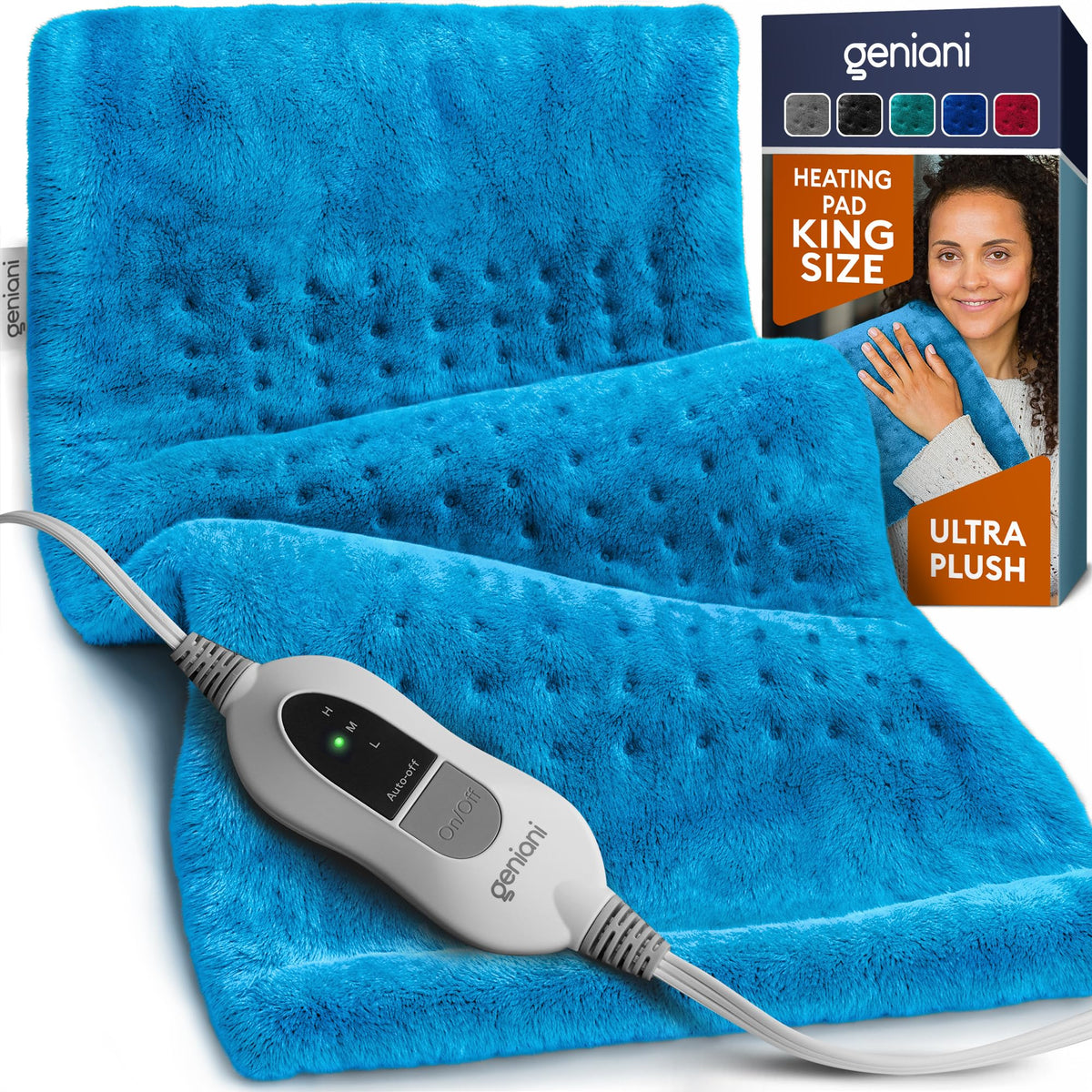 GENIANI electric heating pad for back and shoulder coverage offering targeted warmth