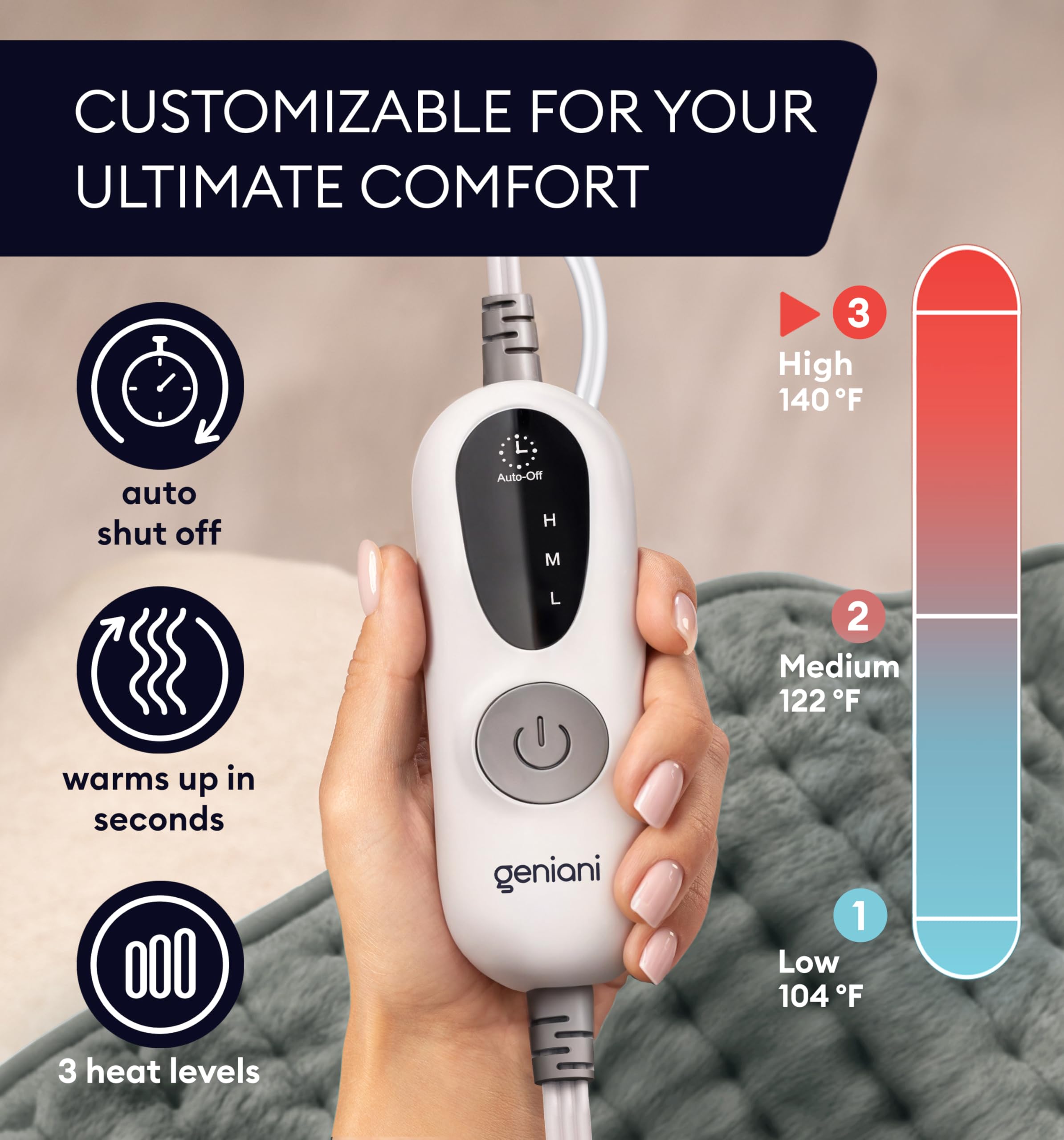 GENIANI ultra-soft microfiber fabric feels gentle on sensitive skin