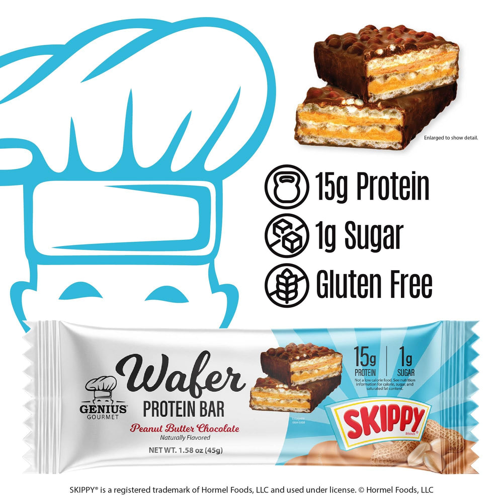 Genius Gourmet SKIPPY bar delivers 15g protein per serving for active days