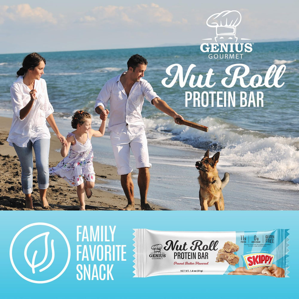 Box of 10 Genius Gourmet SKIPPY bars for quick meal prep