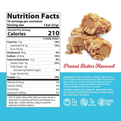 Cross-section of Genius Gourmet SKIPPY bar showing crunchy peanuts and creamy center