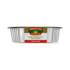 Genova premium tuna mediterreanean bean salad bowl vegetables closeup for crisp bite
