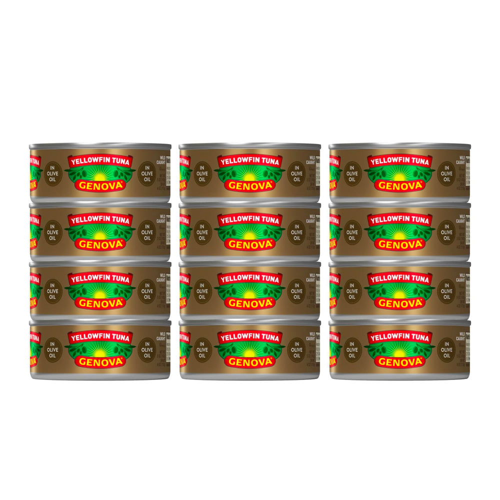 Genova premium yellowfin tuna in olive oil can, rich flavor for quick, satisfying meals.