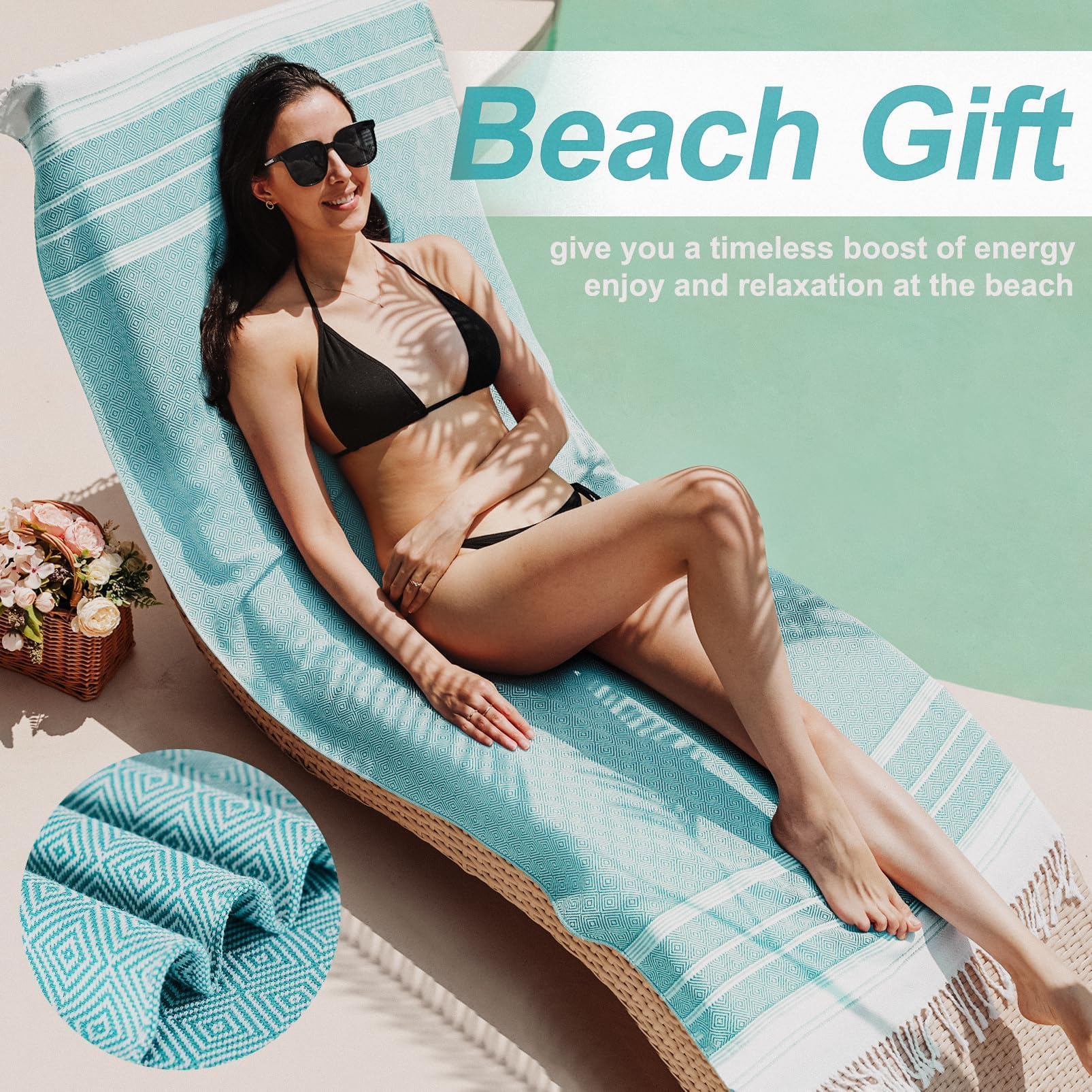 Genovega quick-dry towel demonstrates fast-drying after swimming.