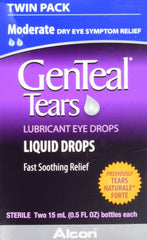 Genteal Tears twin-pack bottle ready for quick, soothing relief from dry eye symptoms.