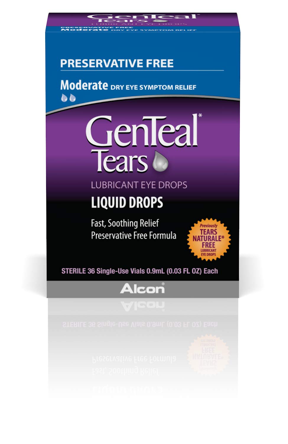Close-up of preservative-free GenTeal Tears formula for sensitive eyes