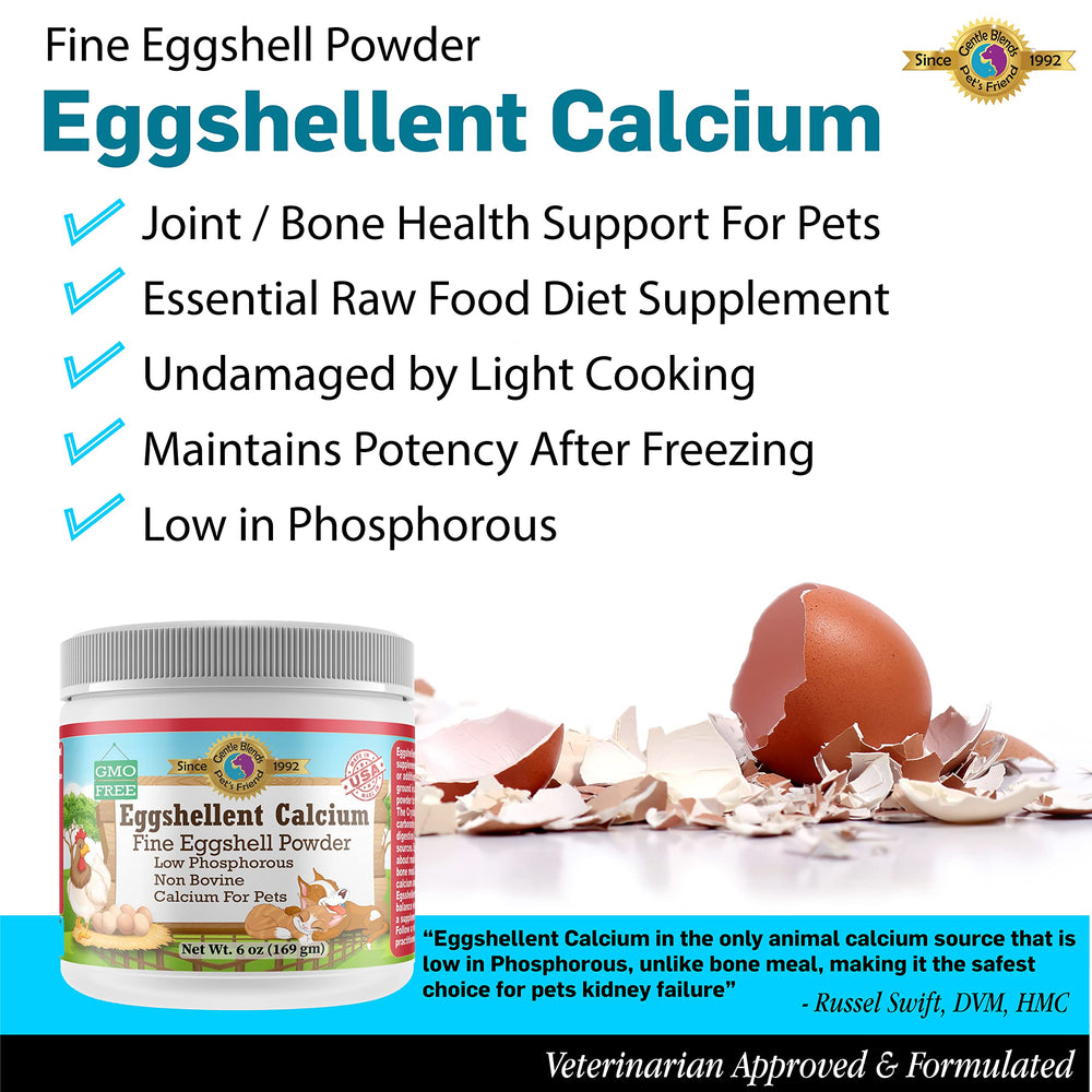 Gentle Blends eggshell calcium ultra-fine texture close-up for smooth mixing.