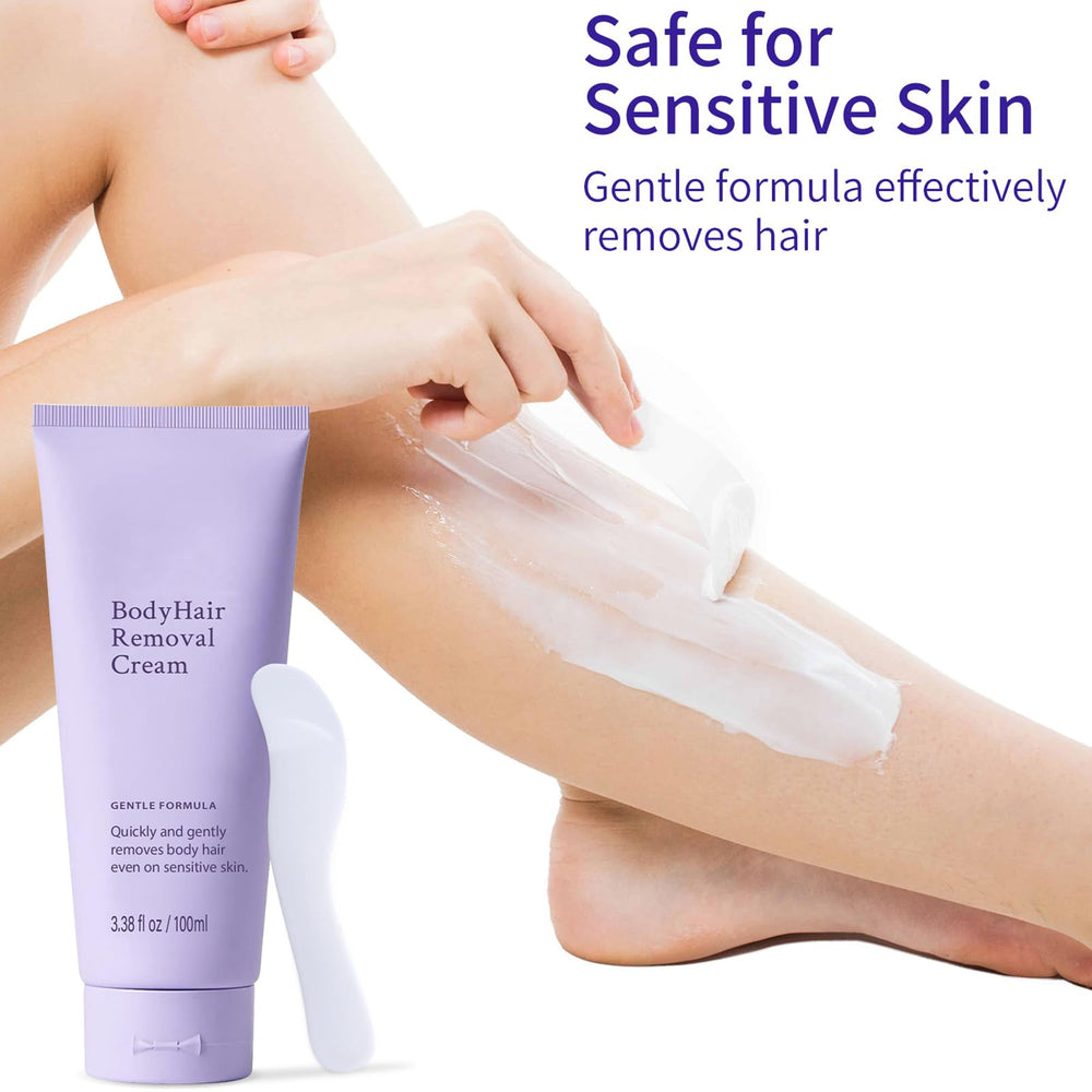 Leg area application with gentle body hair removal cream for efficient hair removal