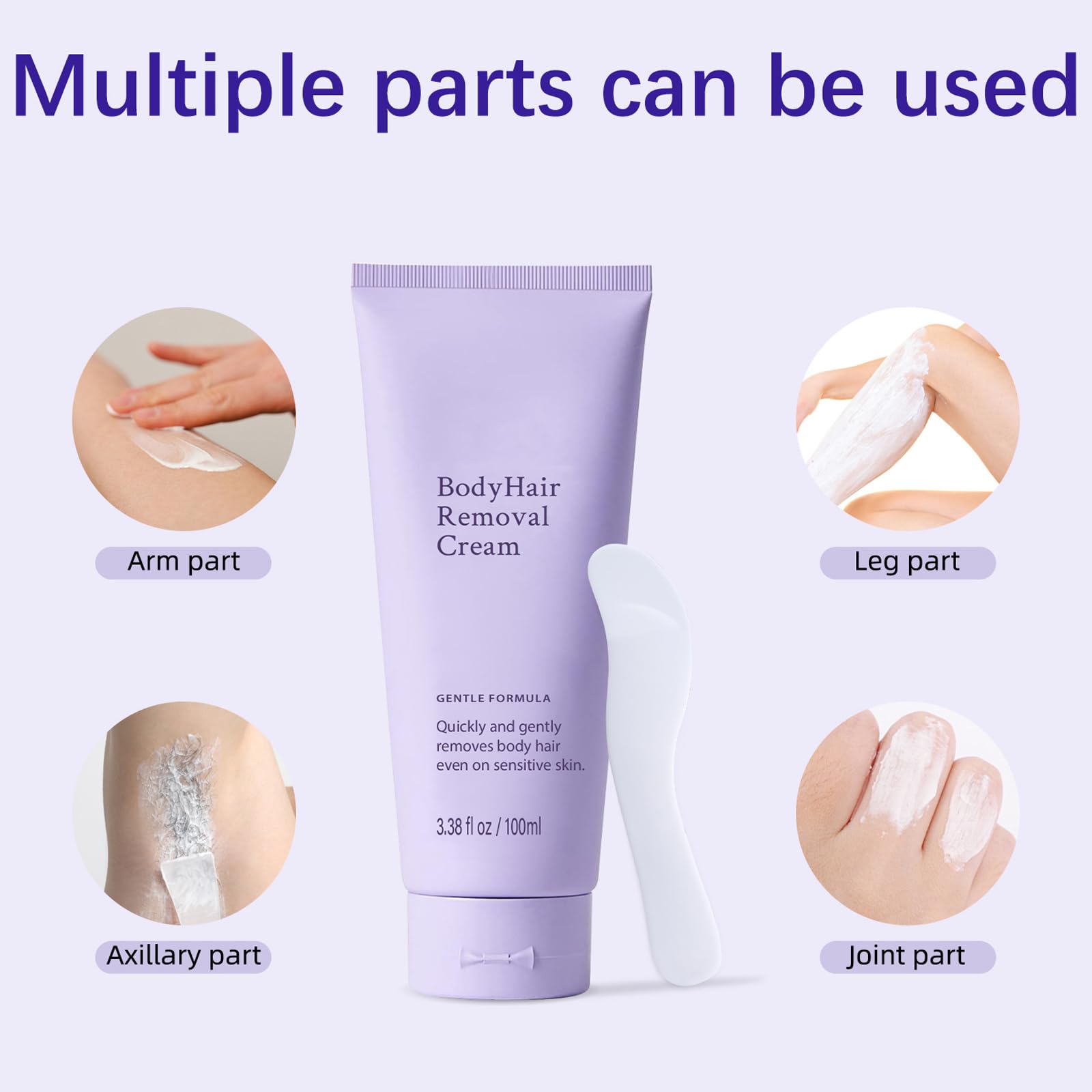 Underarm area treated with gentle body hair removal cream for smooth results