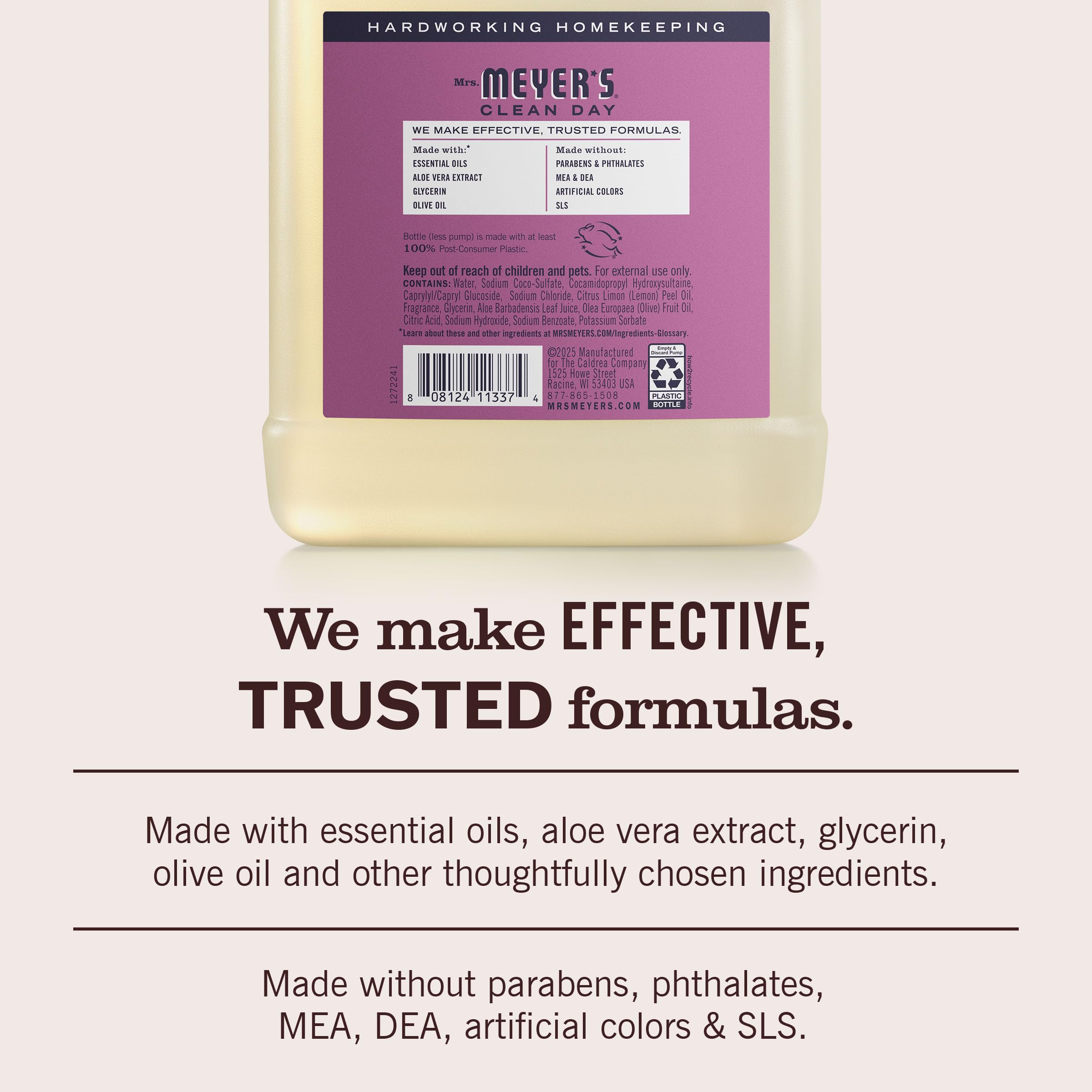 Creamy lather on hands highlights gentle, moisturizing cleansing.