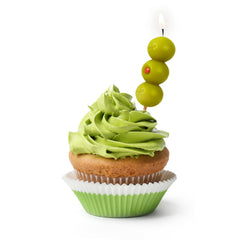 Genuine Fred wooden pick base keeps candles secure on desserts