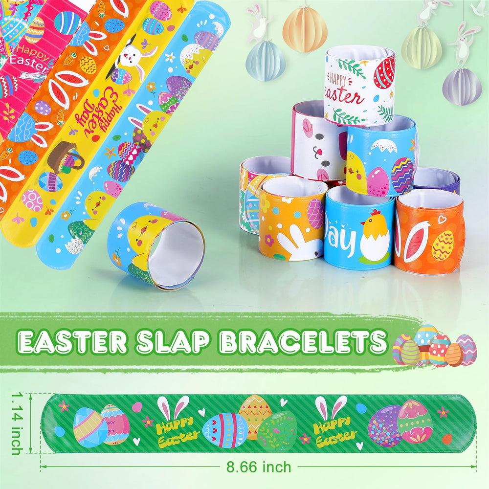 Genuvi soft PVC-coated snap bracelets provide comfortable wear for hours of Easter fun.
