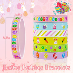 Genuvi Easter rubber bracelets six designs, soft odorless material for safe wear by children.