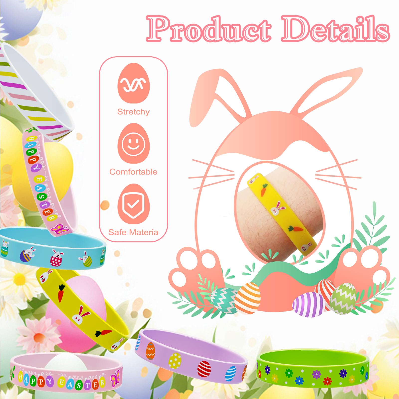 Genuvi Easter bracelets bulk set serves as party favors and class prizes.
