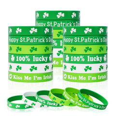 Genuvi St Patrick's Day kids bracelets with green shamrocks for festive wear and party matching.