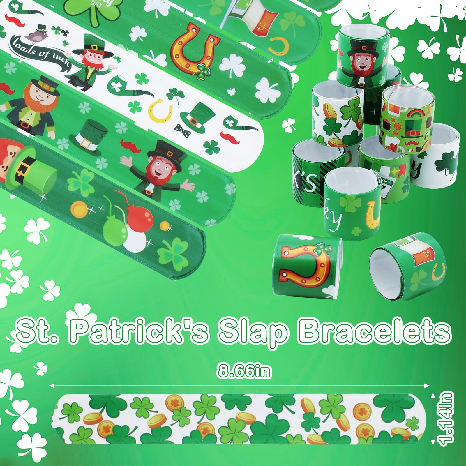 Genuvi St Patrick's with shamrocks design ideal for classroom celebrations.