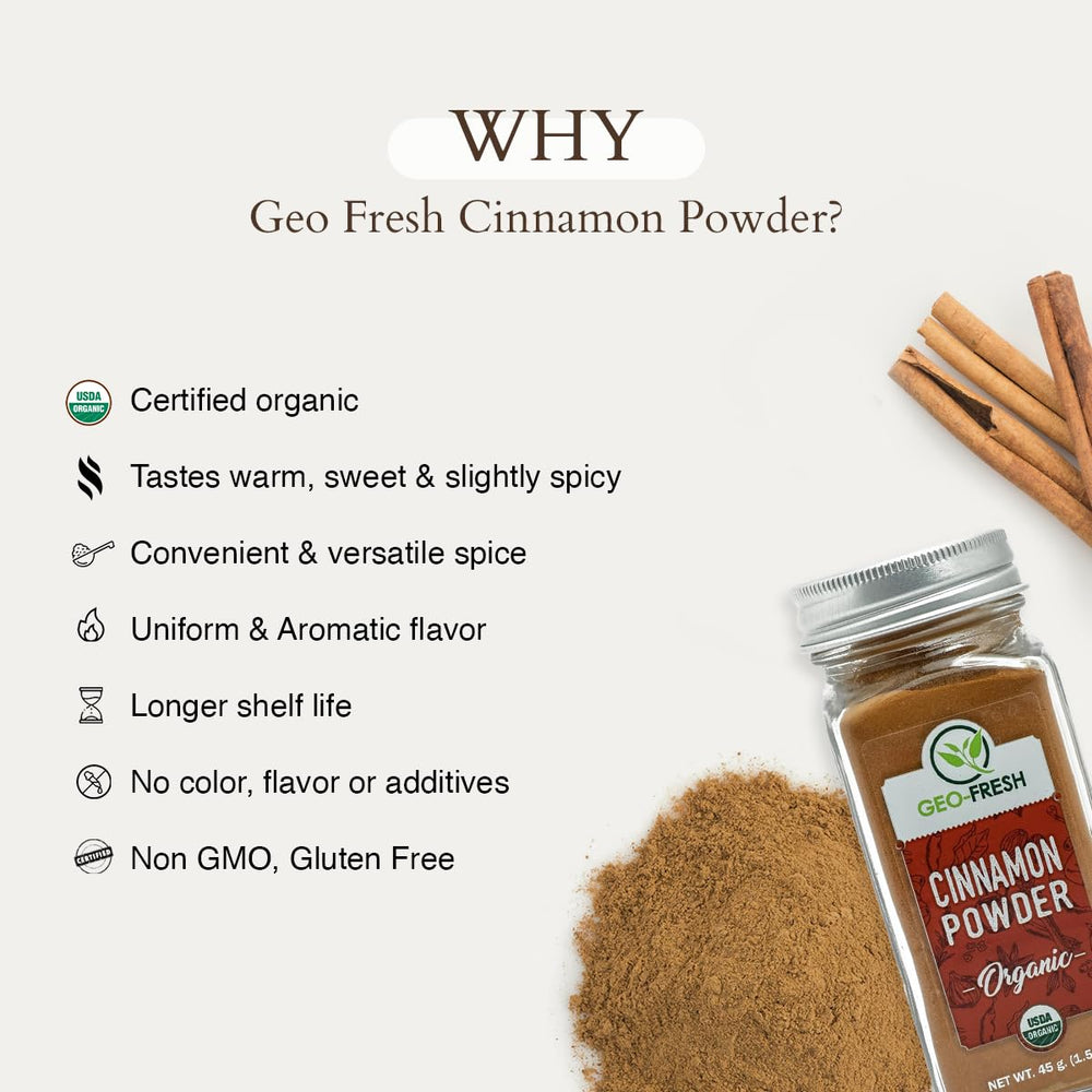 Geo-Fresh Cinnamon Powder used in a savory spice rub for grilling.