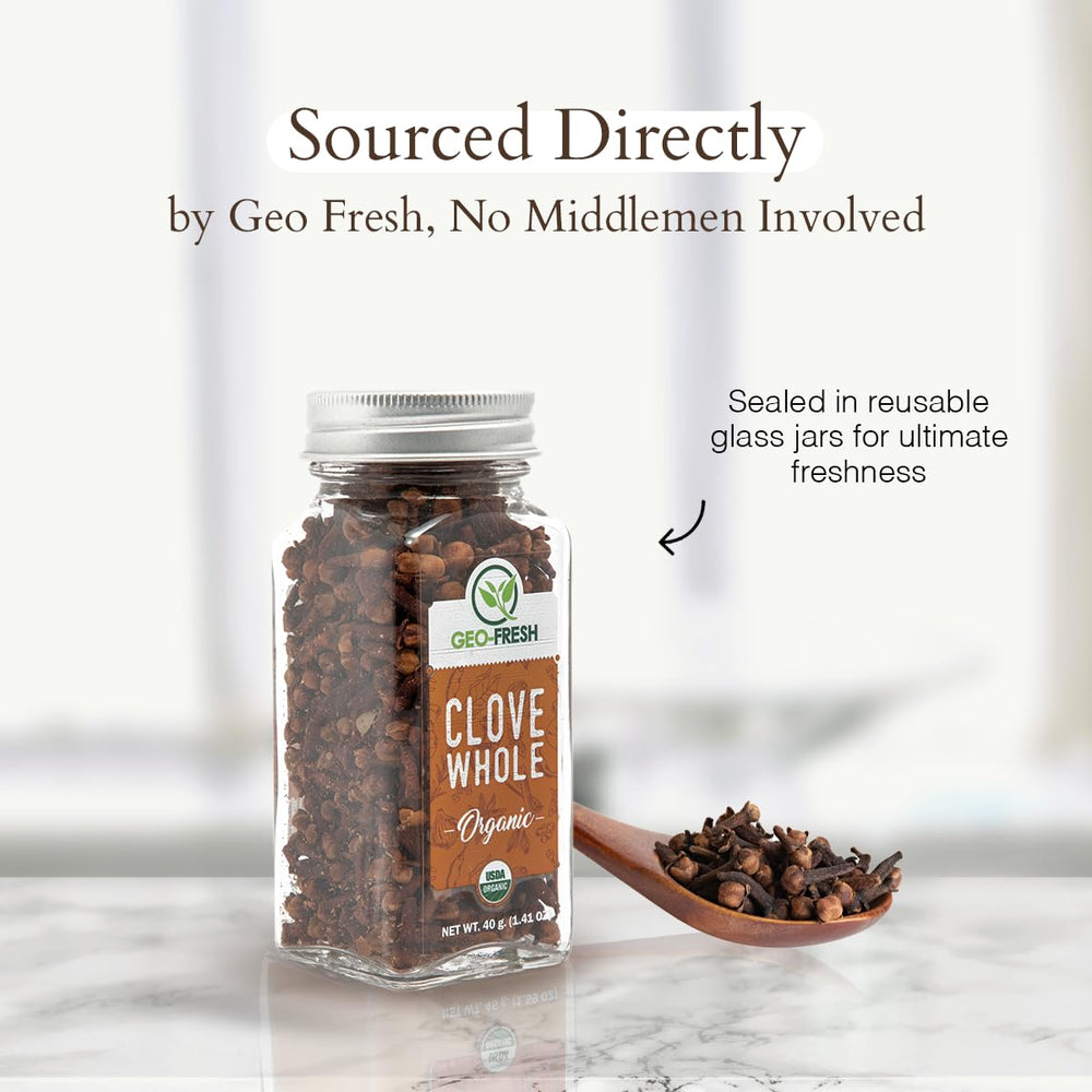 Geo-Fresh Organic Whole Cloves for tea infusions and mulled beverages