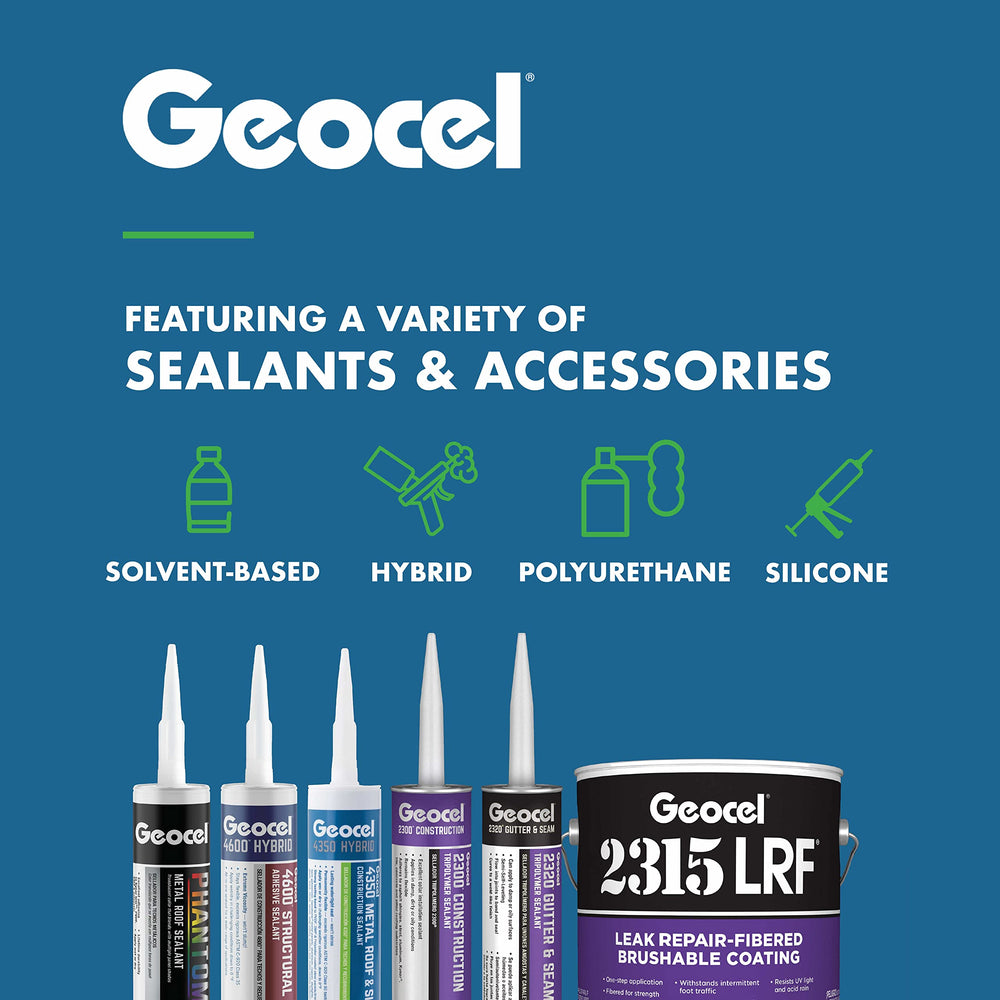 Geocel 4500 adheres to asphalt shingles in a sealing project