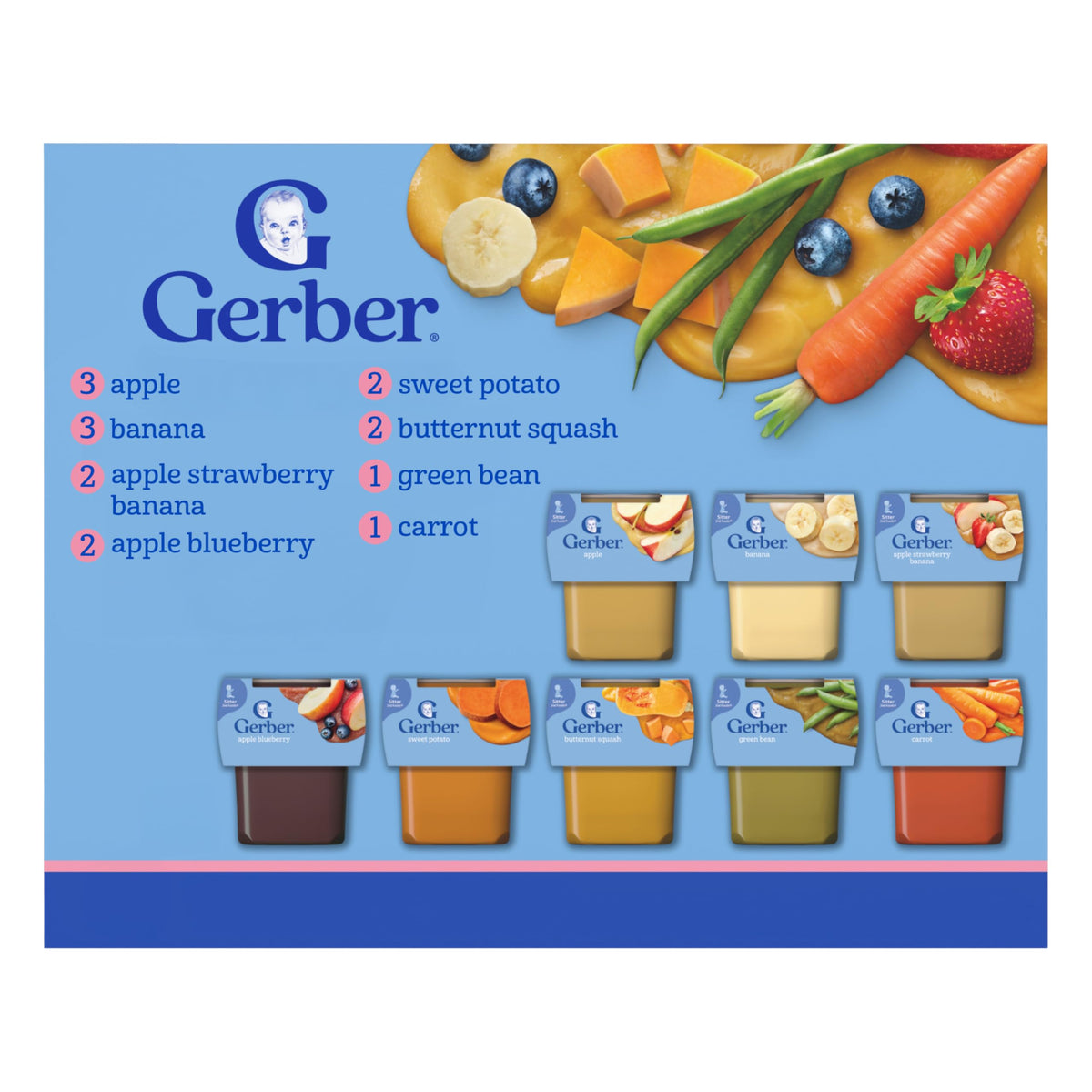 Gerber 2nd Foods on-the-go packs provide convenient baby meals for busy families.