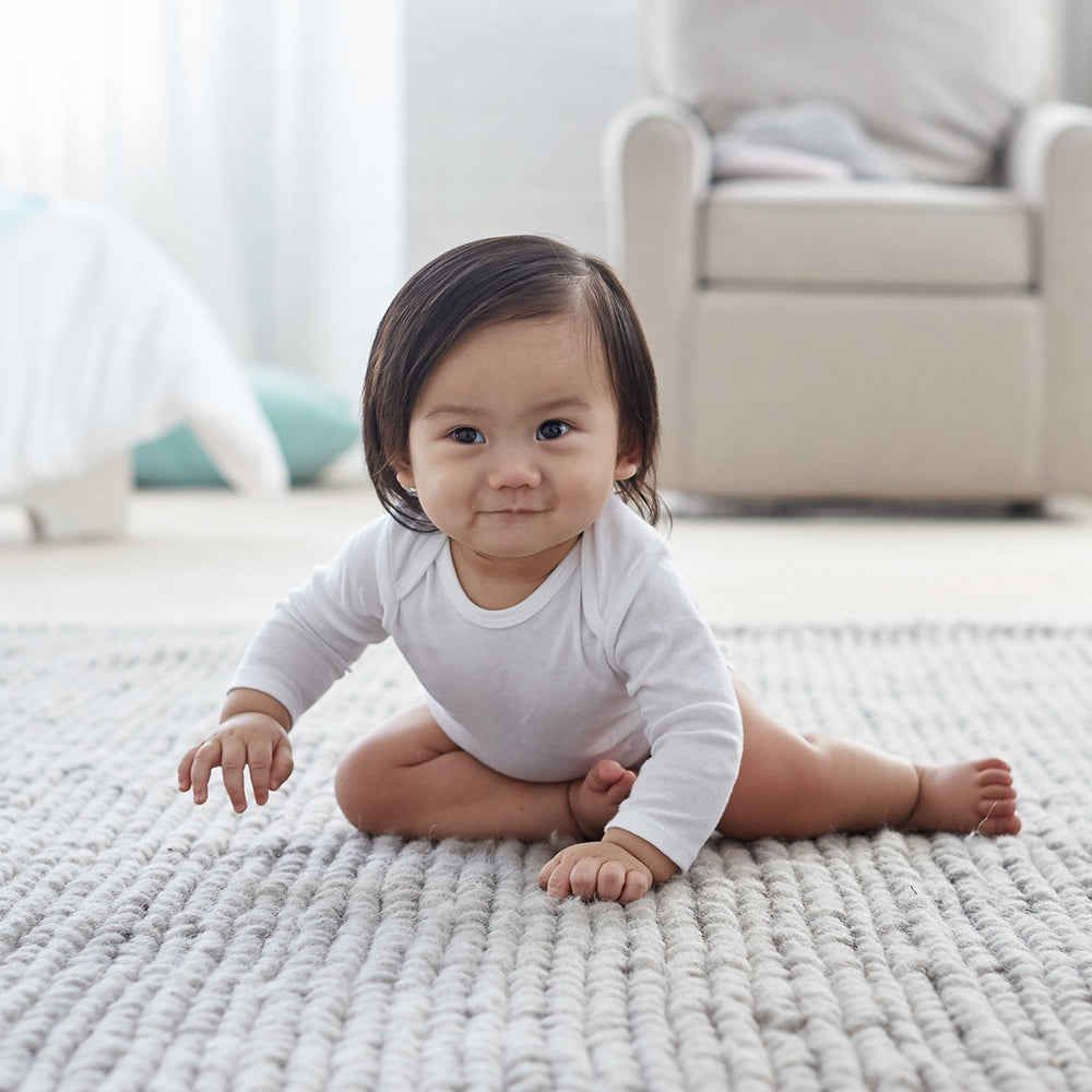 Gerber bodysuits with mitten cuffs side view; gentle protection against scratches