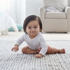 Gerber bodysuits with mitten cuffs side view; gentle protection against scratches
