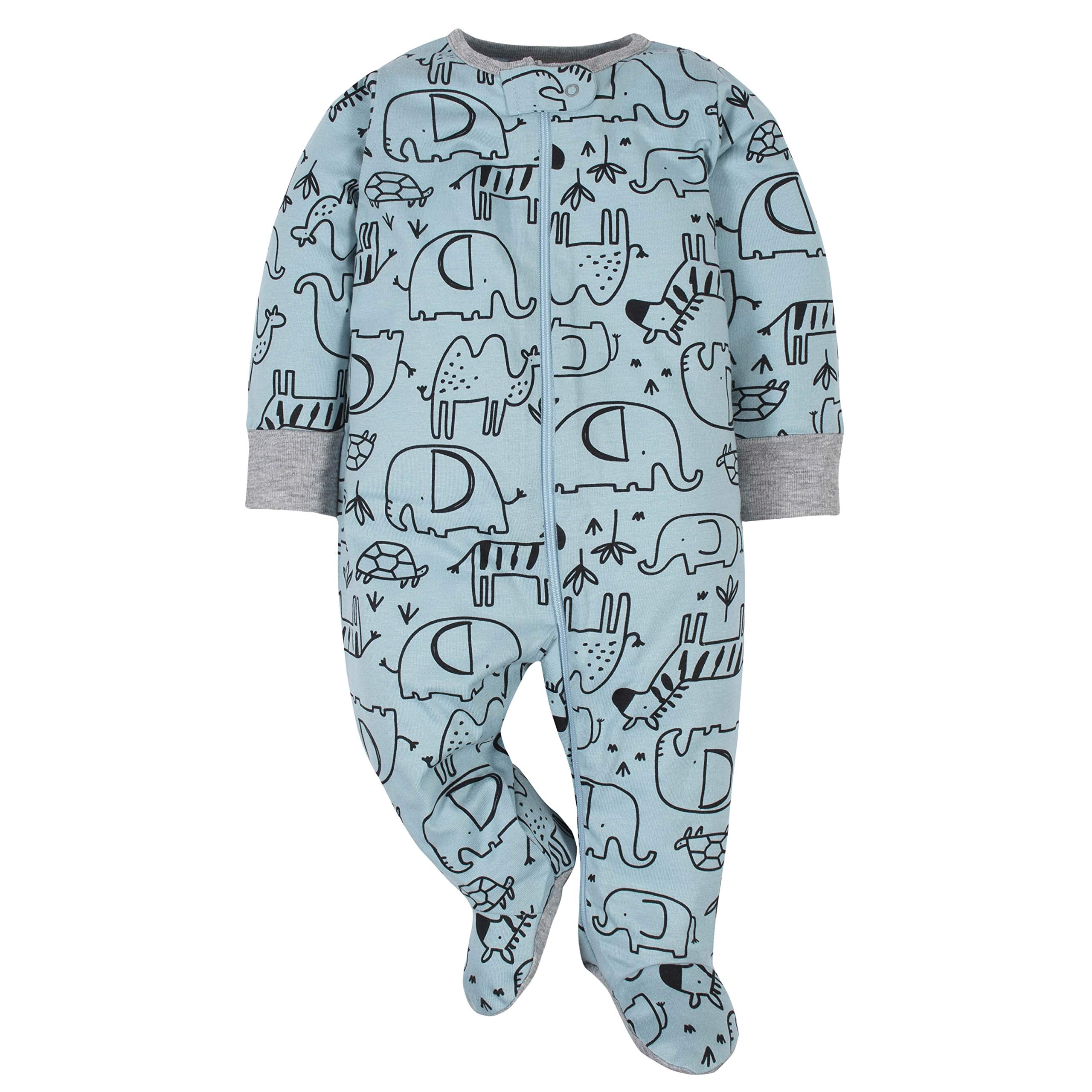 Gerber Baby Boys Sleep 'N Play NB-0-3M mitten cuffs prevent scratches