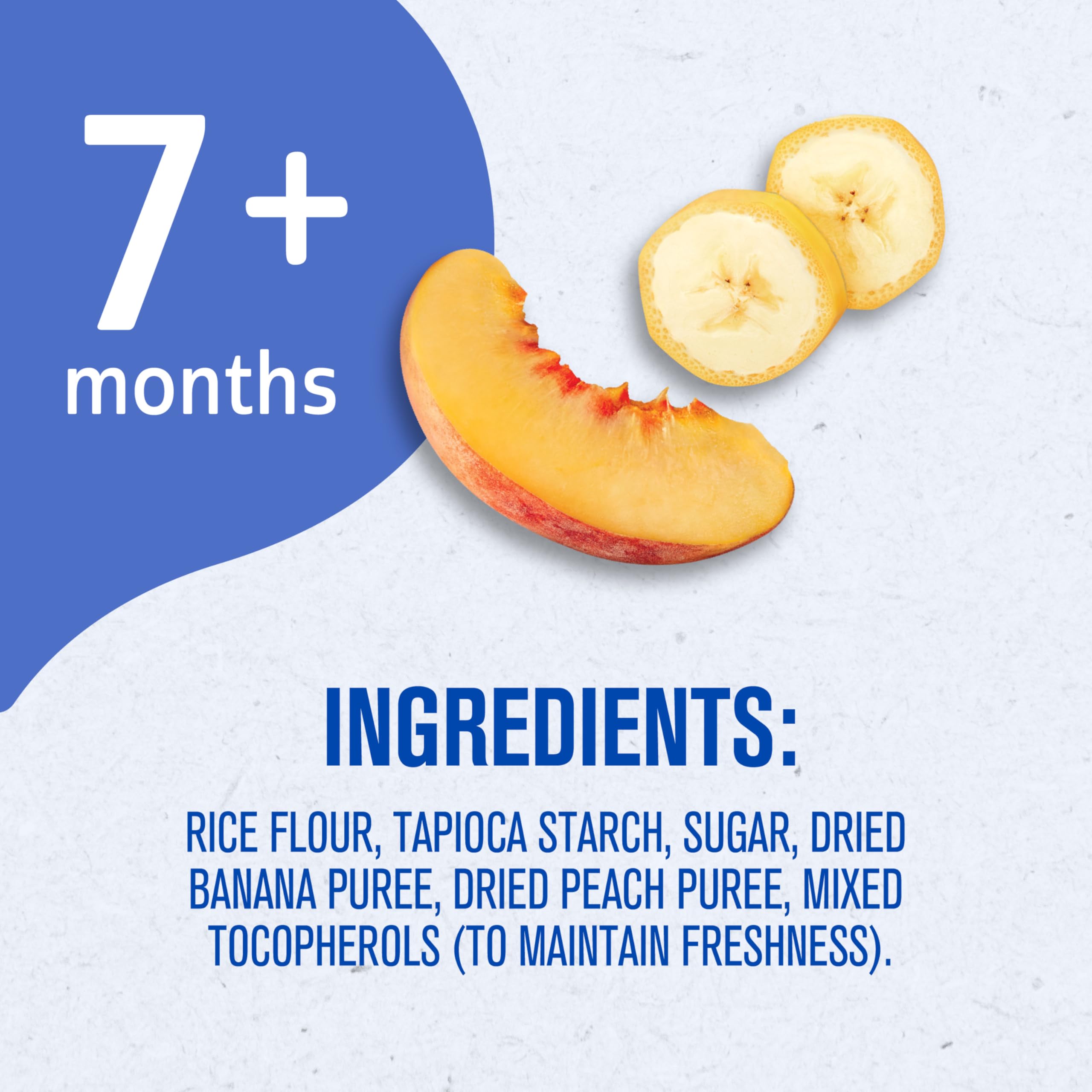 Gerber Banana Peach Teething Wafers texture close-up, dissolves easily for gums.