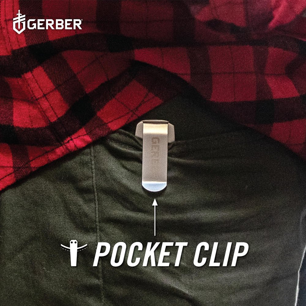 Gerber EAB liner lock engaged keeps blade safely in use.