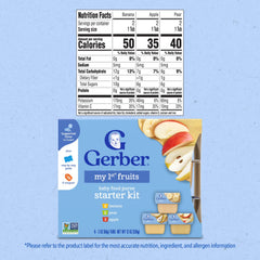 Gerber My 1st Fruits pear puree tub ideal for baby snacks.