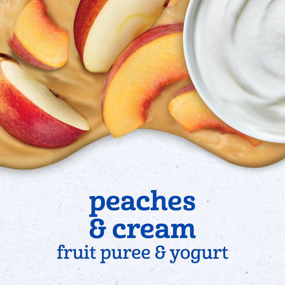 Gerber Non-GMO Fruit Yogurt pouch with no artificial flavors.
