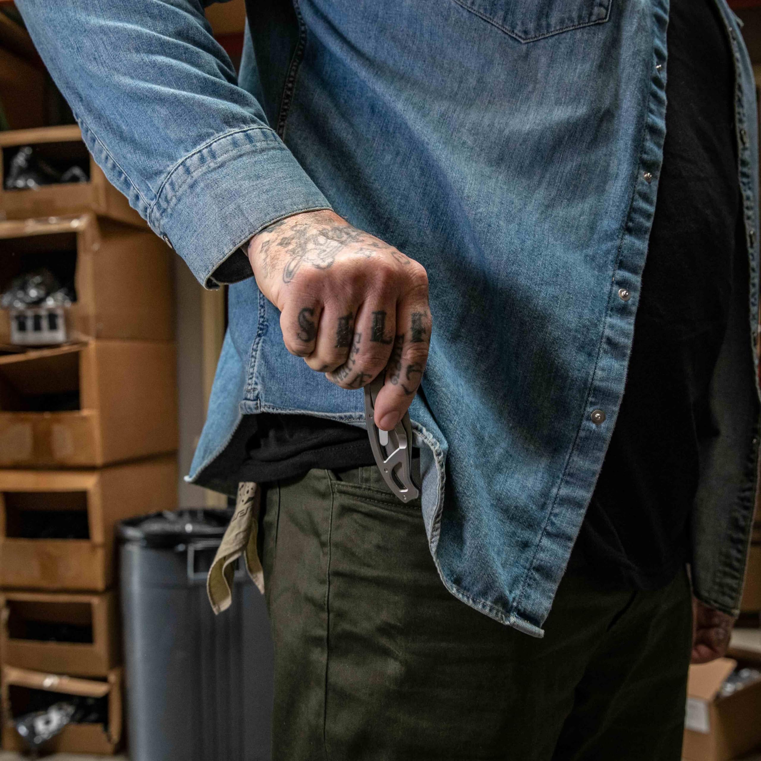 Gerber Paraframe I frame-lock secures blade during use.