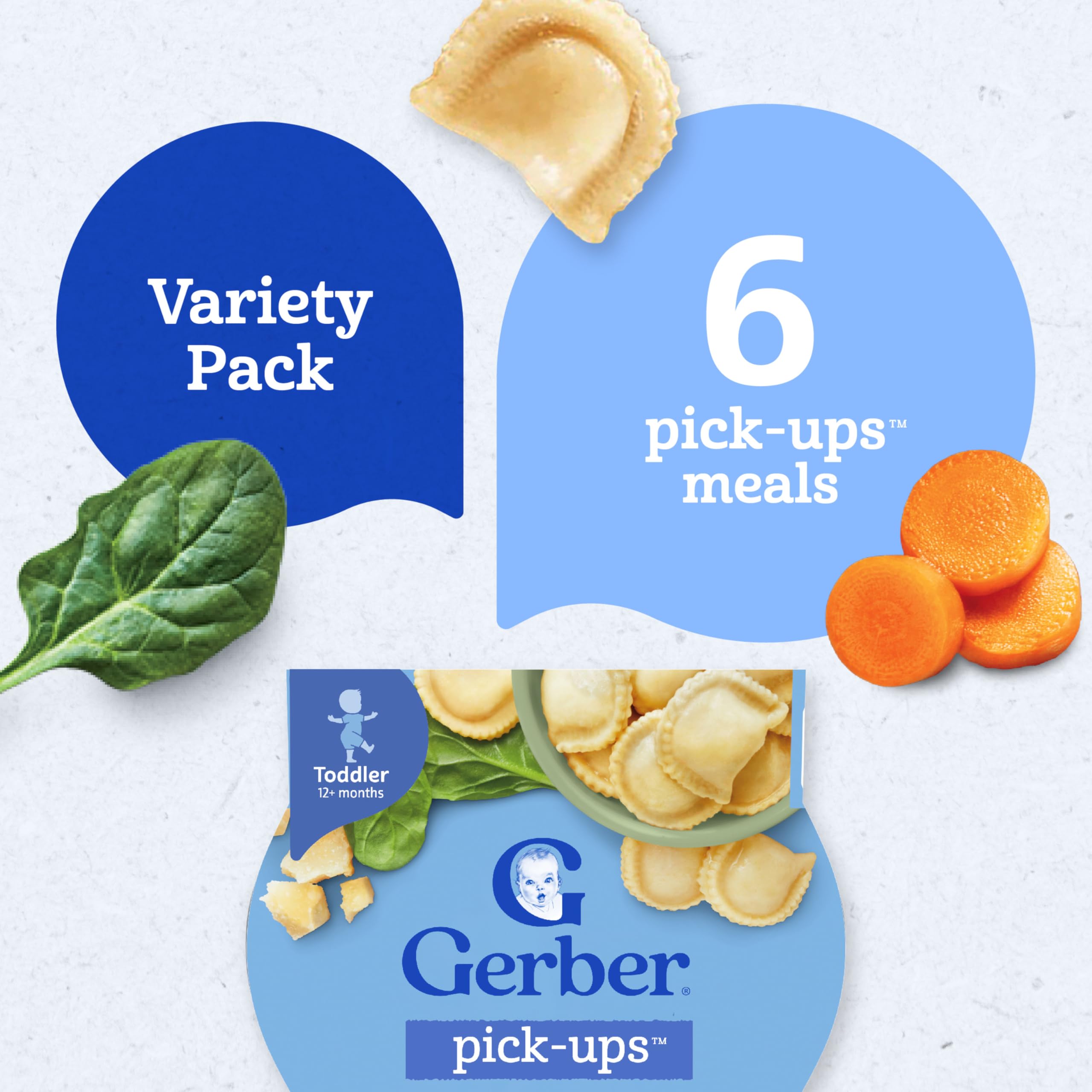 Gerber Pick-Ups three cheese spinach ravioli variety for flavor exploration