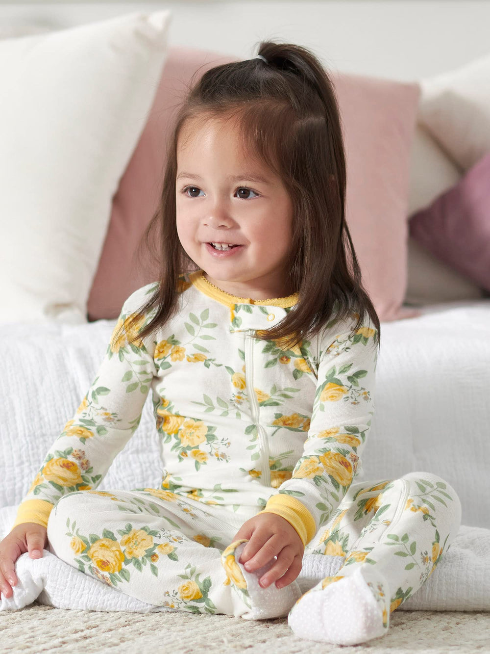 Gerber roses floral print keeps little one snug and comfortable.