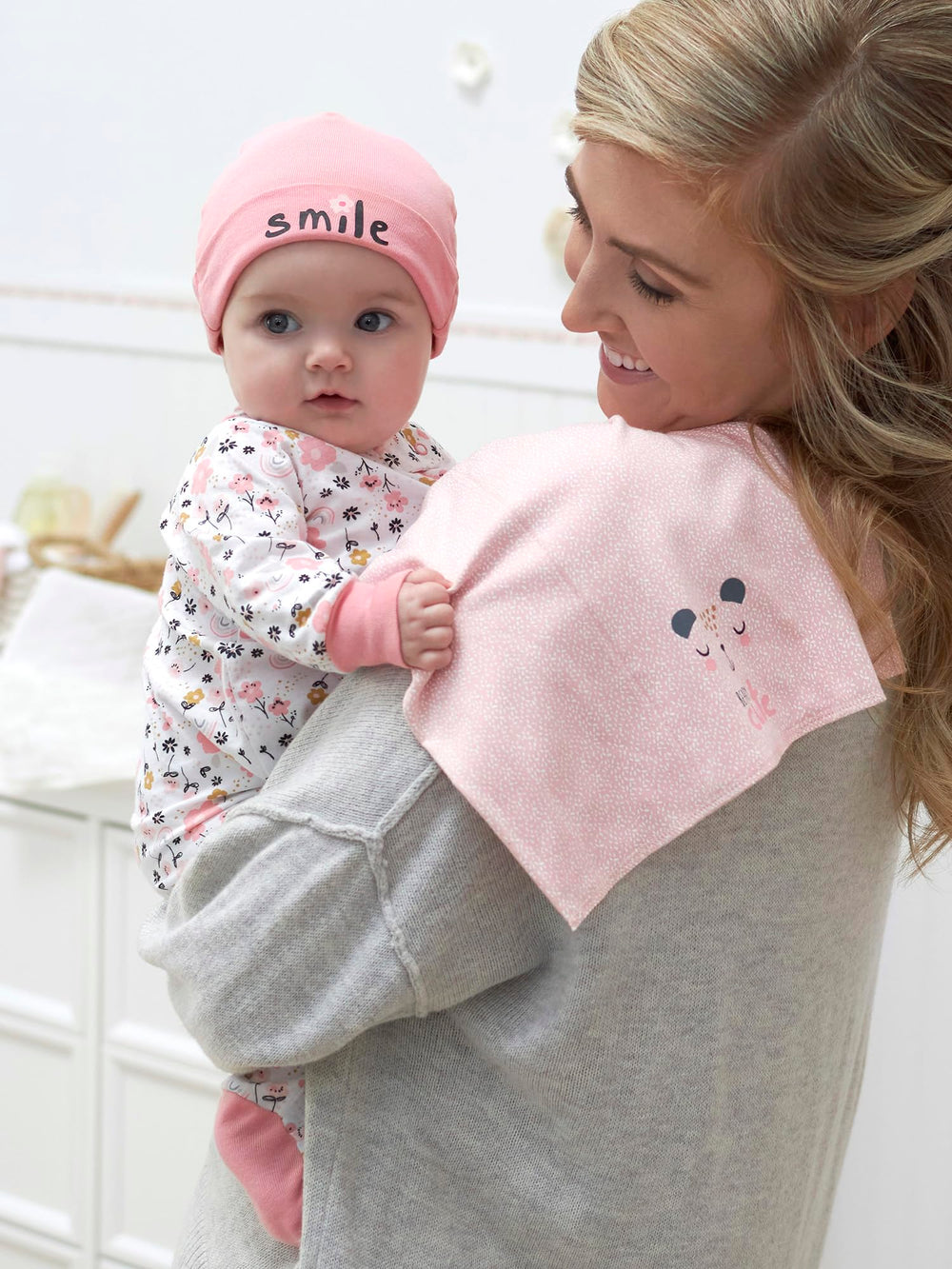 Gerber Sleep n' Play bear pink features 3D ears art for playful charm