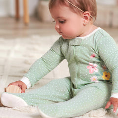 Gerber Sleep 'n Play footed design keeps baby warm during naps and play