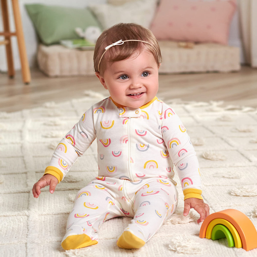 Gerber Sleep 'n Play golden floral print adds friendly charm