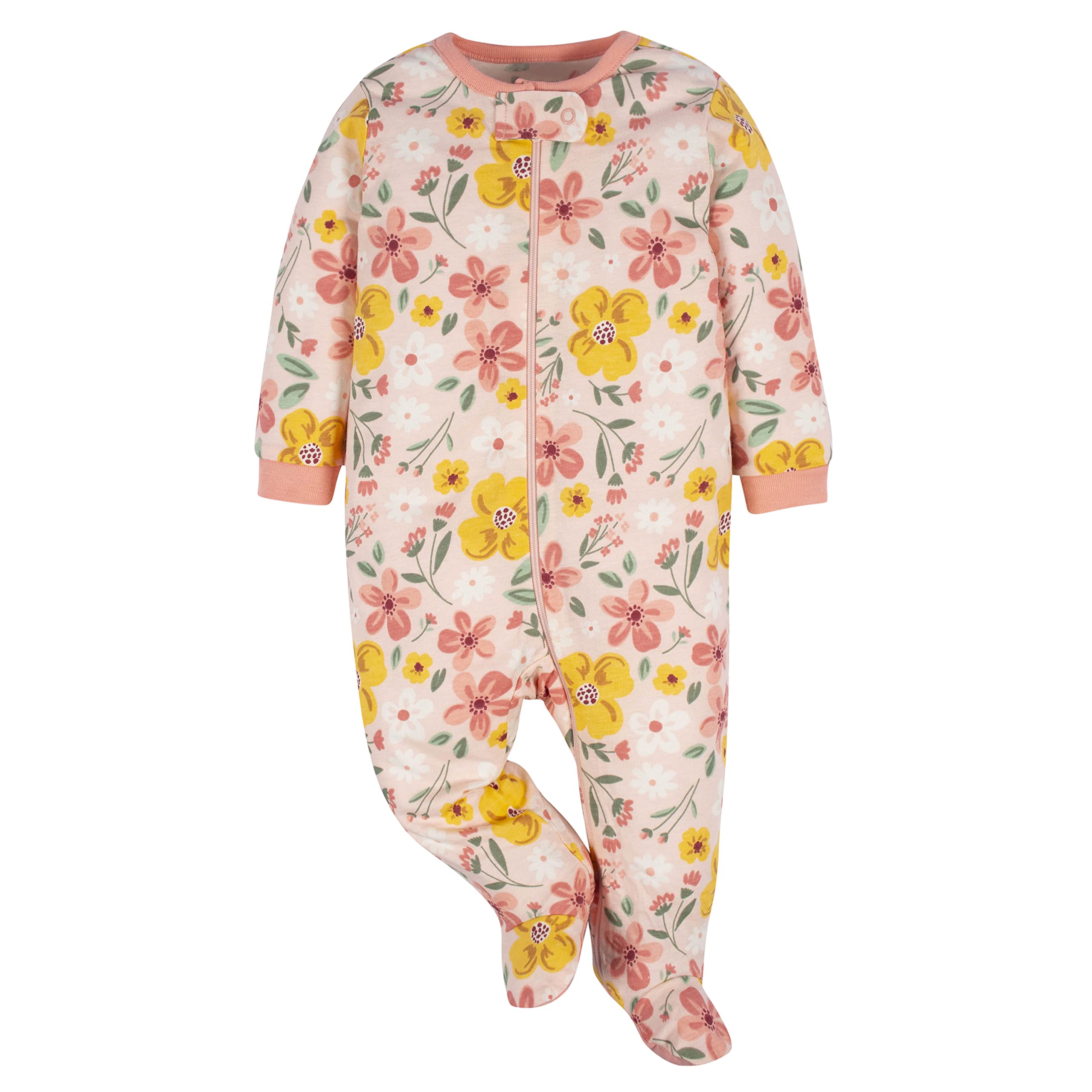 Gerber Sleep ’n Plays 100% cotton fabric for breathable comfort.