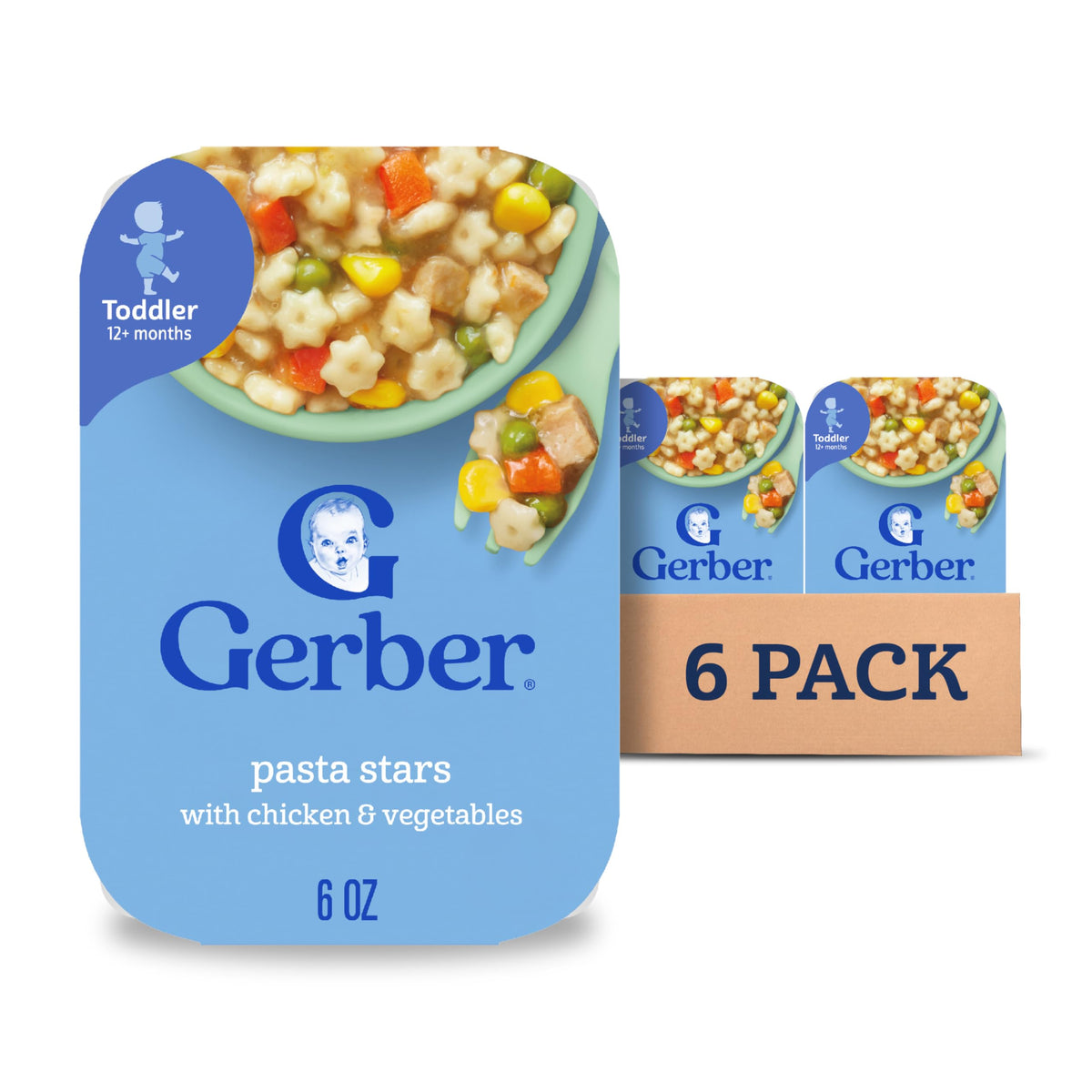Gerber toddler pasta stars in a bowl, quick, wholesome meals.