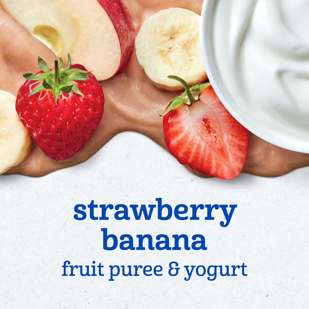 No added sweeteners shown in Gerber pouch for natural fruit flavor