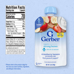 Gerber Toddler Pouch yogurt swirl highlighting calcium-rich yogurt