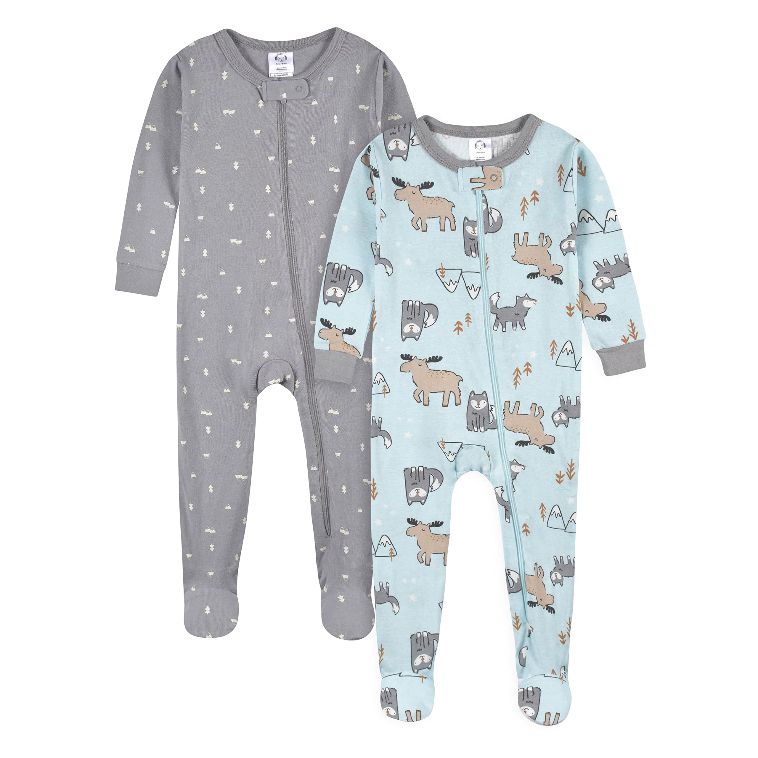 Gerber two-way zipper with neckline guard for easy dressing