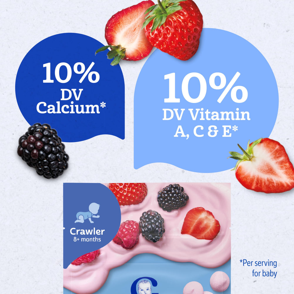 Gerber Yogurt Melts baby hands grabbing a bite.