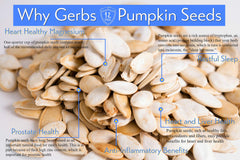 GERBS 1 lb bag of lightly roasted pumpkin seeds maintains freshness with a resealable zipper.
