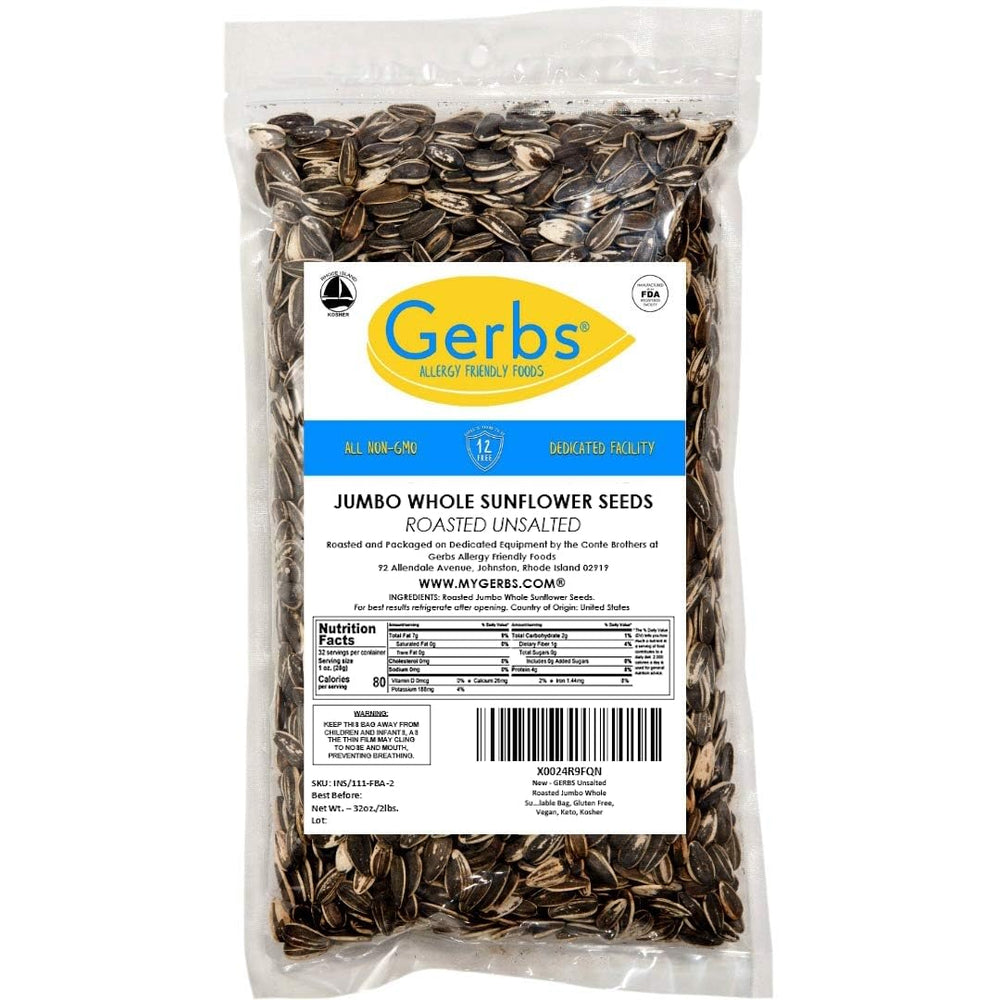 Gerbs two-pound bag in packaging, resealable to preserve freshness.