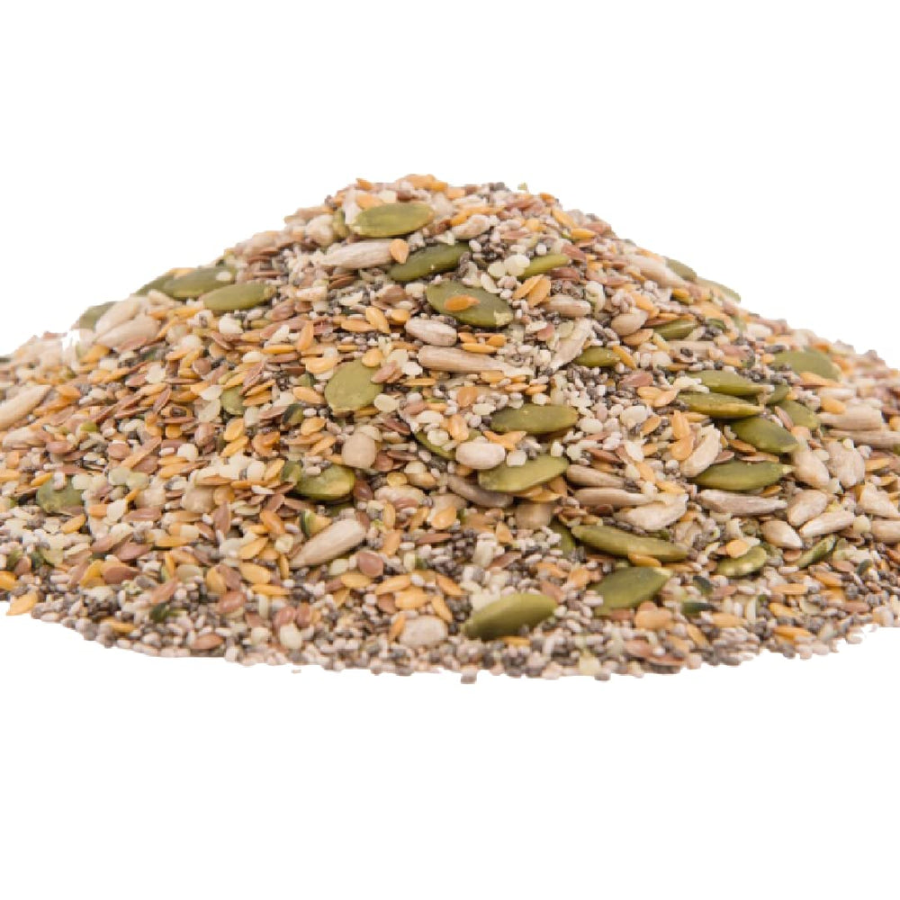 GERBS Super 7 Seed Snack Mix bag front reveals crunchy seeds for a satisfying snack.