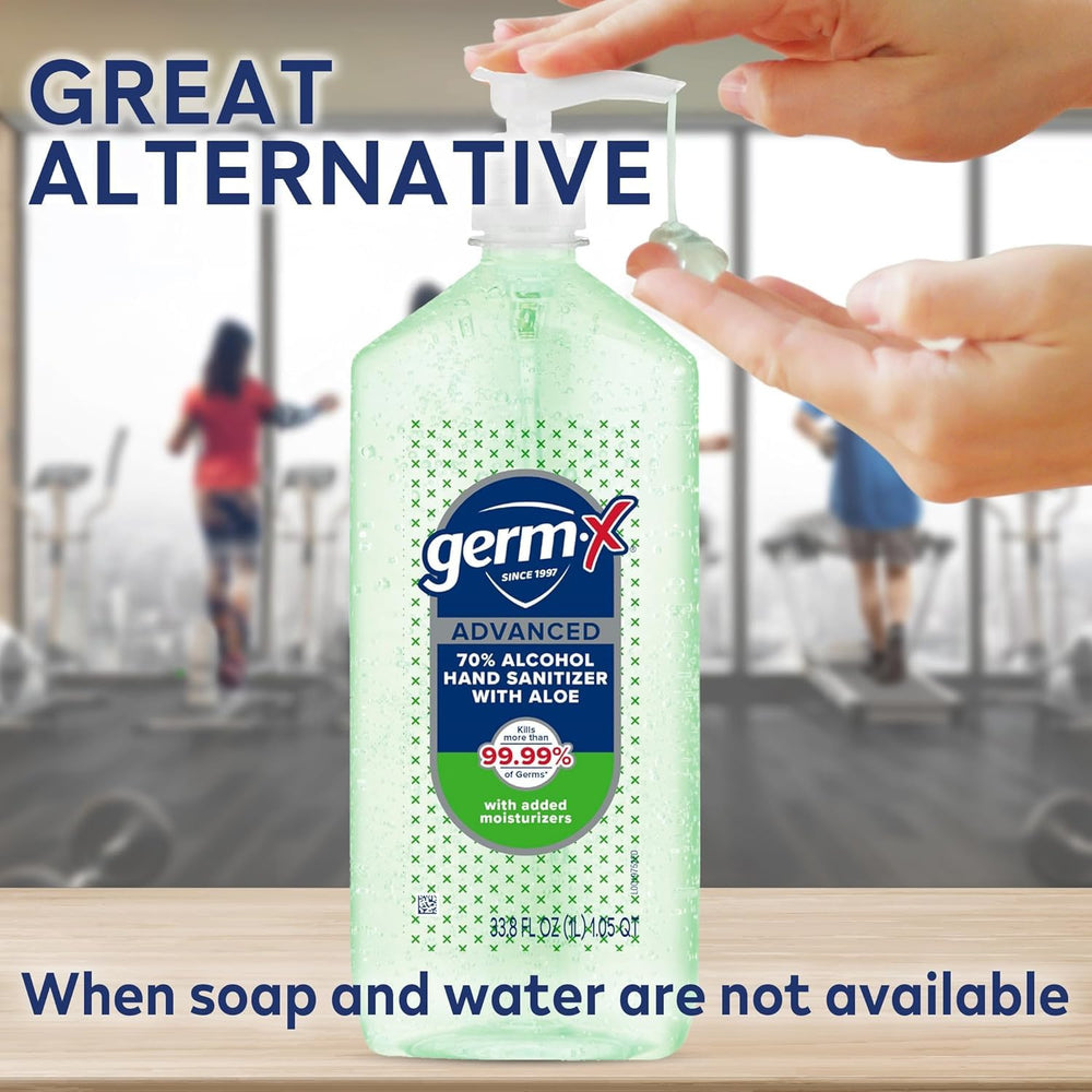 Pumped application demonstrates convenient on-the-go sanitizing.